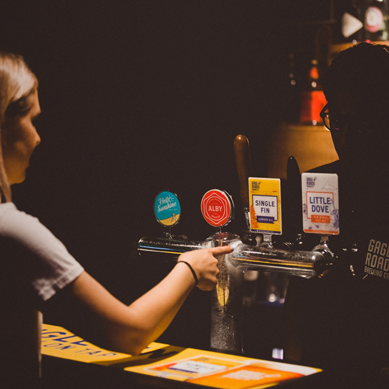 Beer being served at HBF Park bar