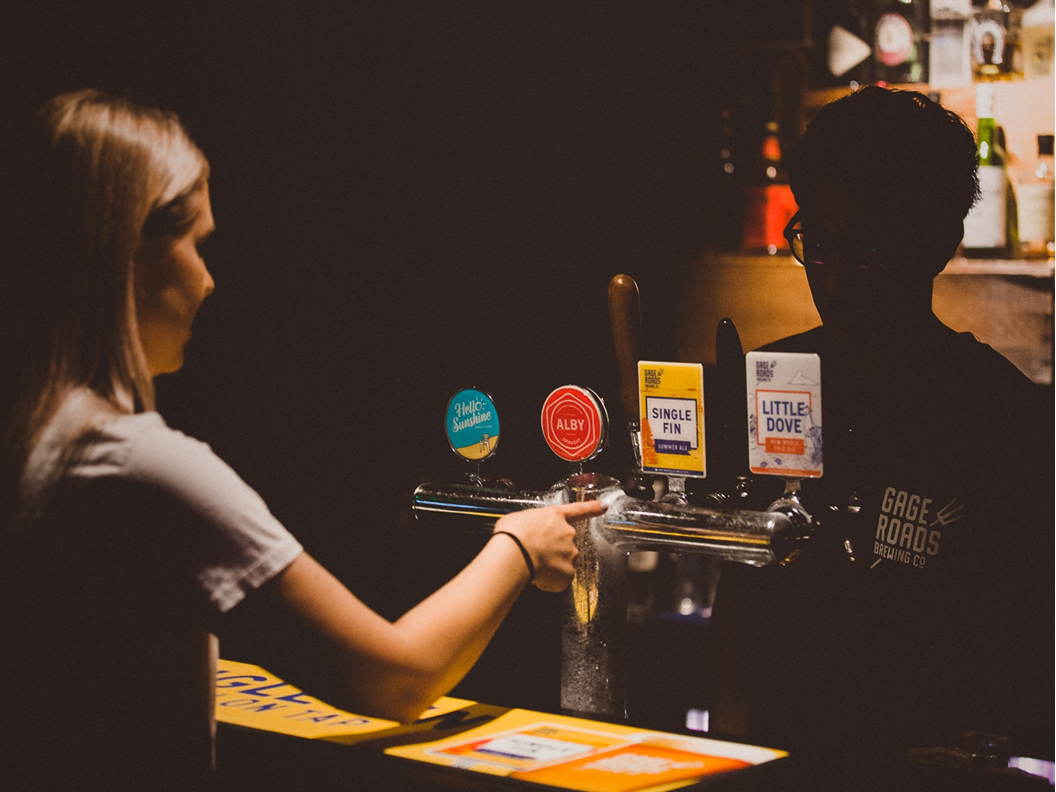 Beer being served at HBF Park bar