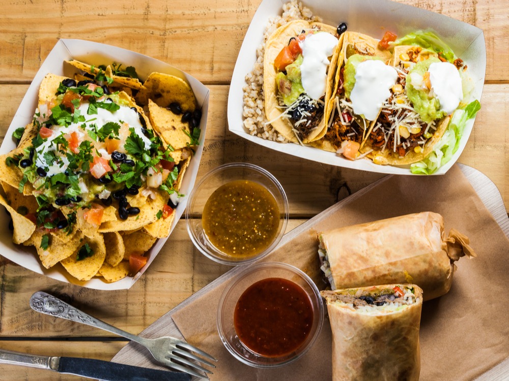 Nachos, tacos and burrito Nachos, tacos and burrito