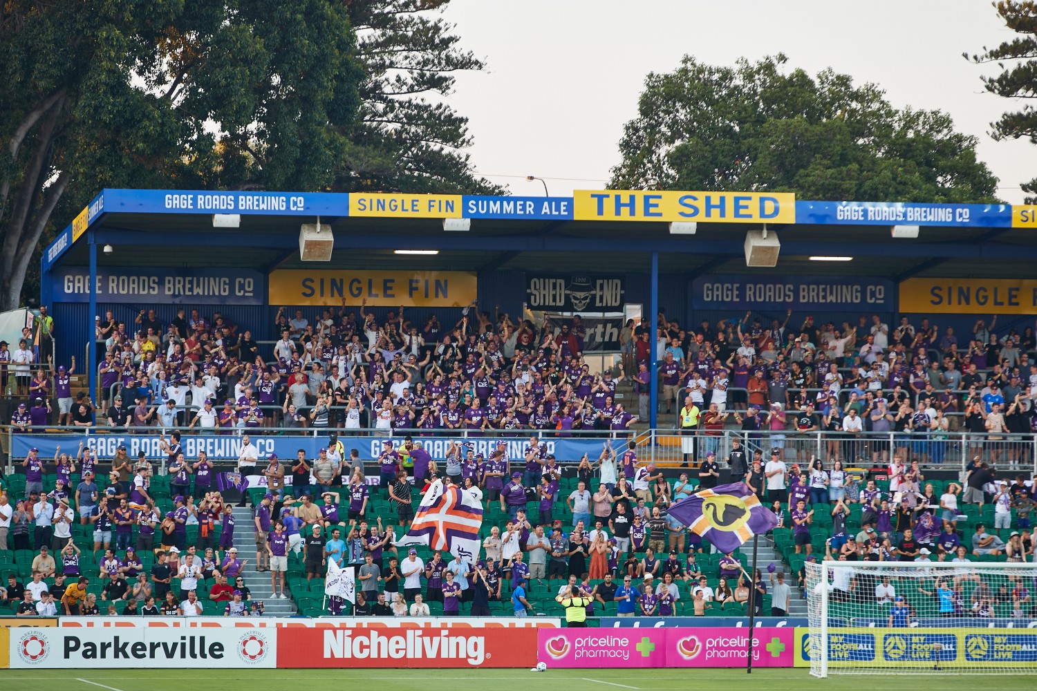 A photo of the active support stand located within HBF Park
