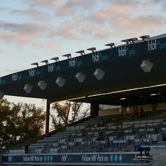 A photo of one of the seating stands at HBF Park